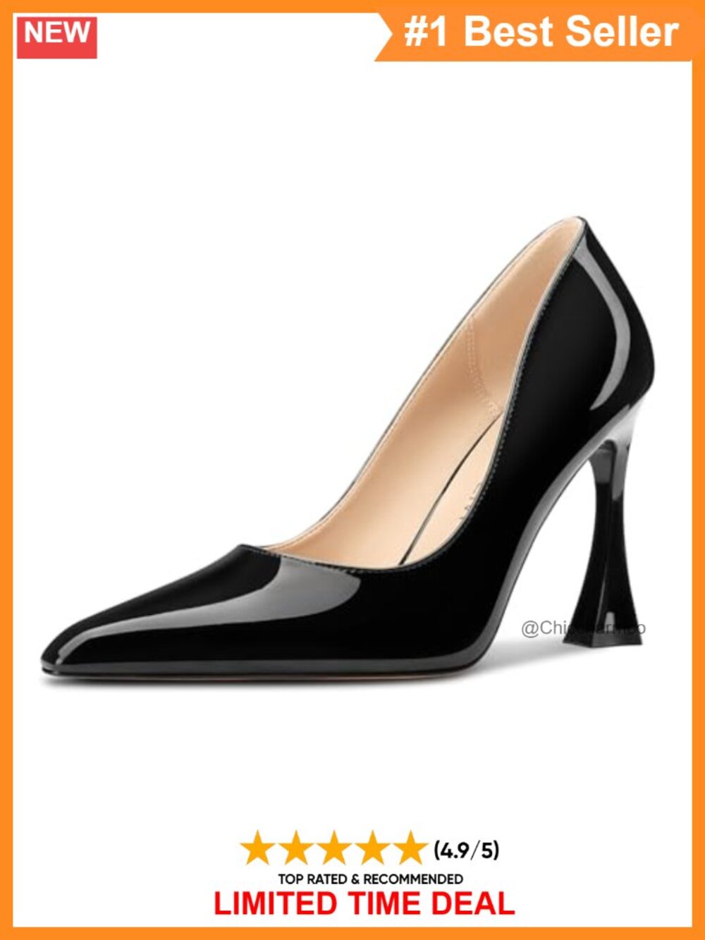 Patent Leather Stiletto High Heel Square Toe Slip-On Office Pumps